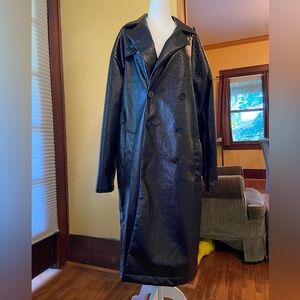 FAUX LEATHER trench coat